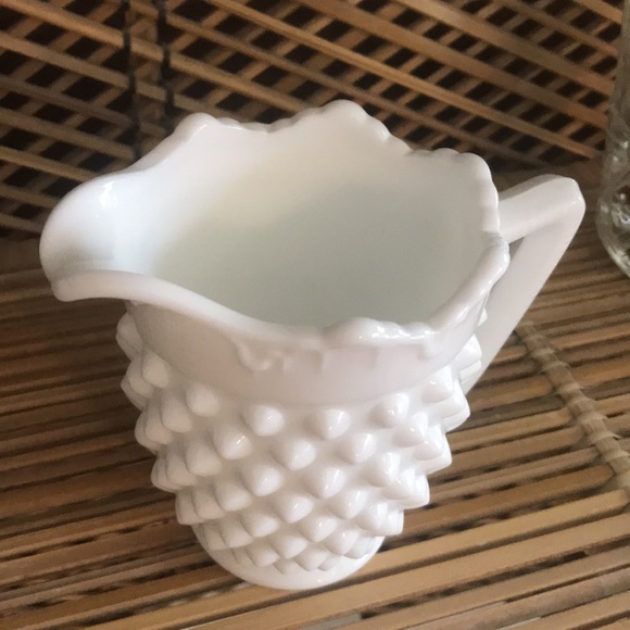 Fenton Milk Glass Hobnail Creamer - Picture 2 of 4
